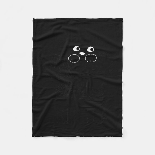 Rolig svart katt Kit-Tea grafik Fleecefilt (Framsidan)