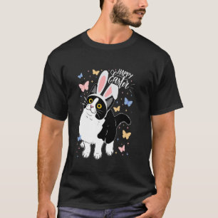 Rolig svart katt påskägg Glad påsk kanin Smoking T Shirt