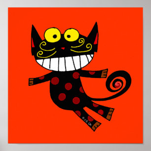 Rolig svart katt poster