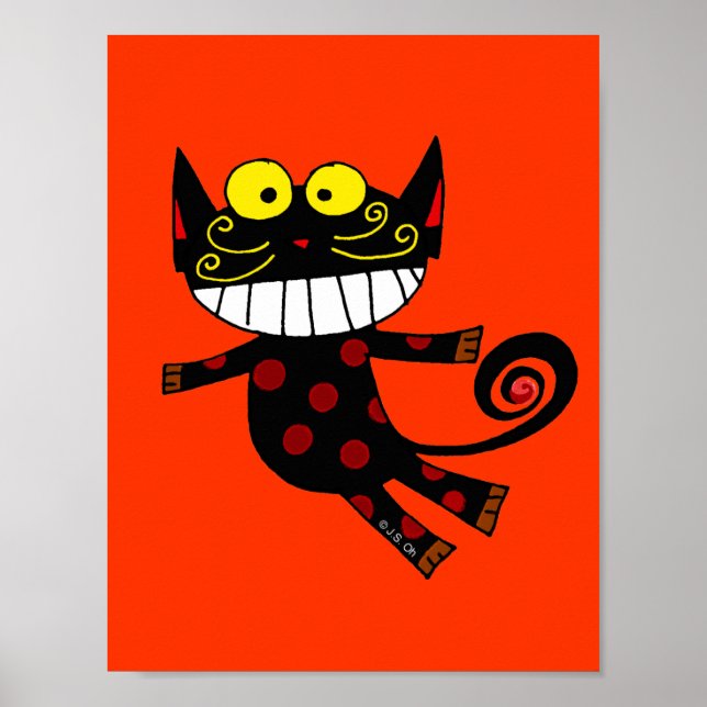 Rolig svart katt poster (Framsidan)