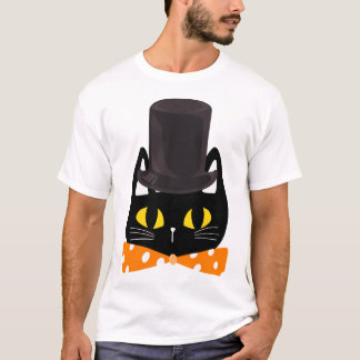 Rolig svart katt som bär en svart hatt – söt kattb t shirt