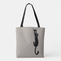 Rolig svart katt som hänger på | humoristisk