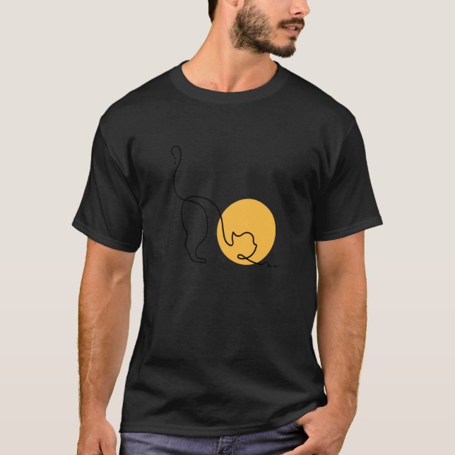 Rolig svart katt t shirt (Framsida)
