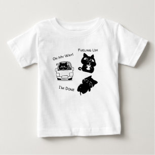 Rolig svart katt trio daglig humör Anpassningsbar T Shirt