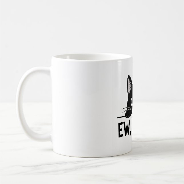 Rolig Svart Katt "Usch, Människor." Kaffe Mugg | S (Vänster)