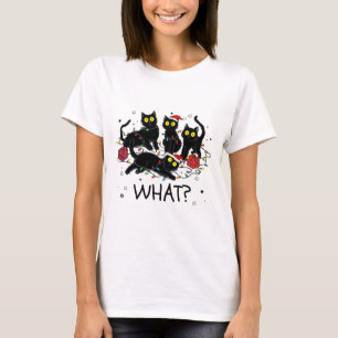 Rolig svart katt Vad julgran Meme Xmas män T Shirt