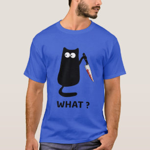 Rolig svart katt Vad söt misstänksam katt present T Shirt