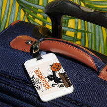 Rolig svart katt välter pumpa Halloween