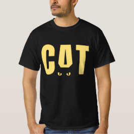 Rolig svart kattgrafisk t-shirt för män | Cool Min