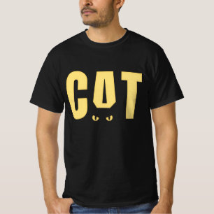 Rolig svart kattgrafisk t-shirt för män Cool Min