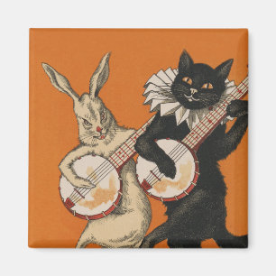 Rolig svart kattkylskåpmagnet magnet