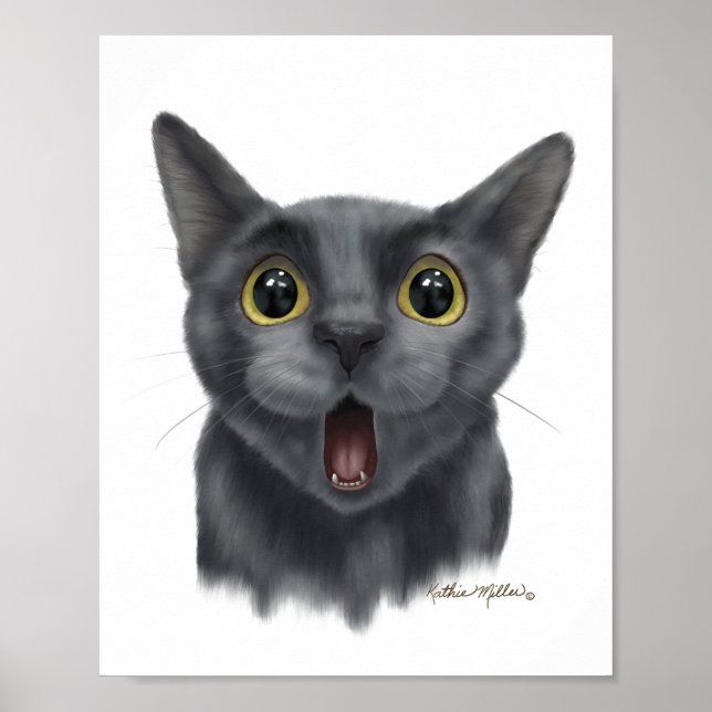 Rolig svart kattserie poster (Framsidan)