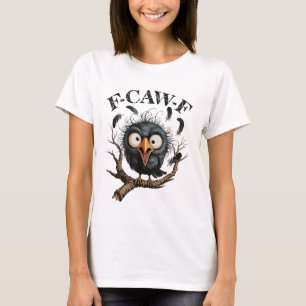 Rolig Svart Kråka Svart Fågel Rolig Kråka Hallowee T Shirt