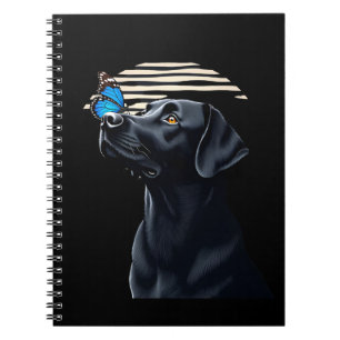 Rolig svart Labrador Retriever Lab Hund Ägare Husd Anteckningsbok