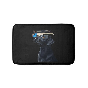 Rolig svart Labrador Retriever Lab Hund Ägare Husd Badrumsmatta