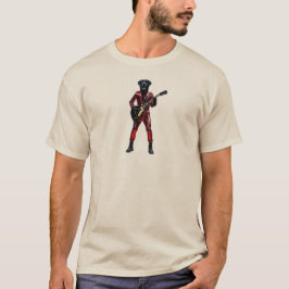 Rolig svart labrador rockstjärna t-shirt