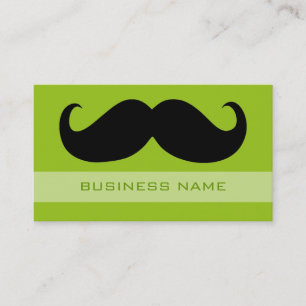 Rolig Svart Moustache och Enkel Lime Visitkort