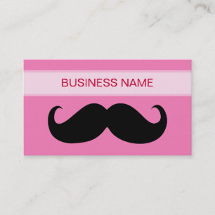 Rolig Svart Moustache och Enkel Rosa Visitkort