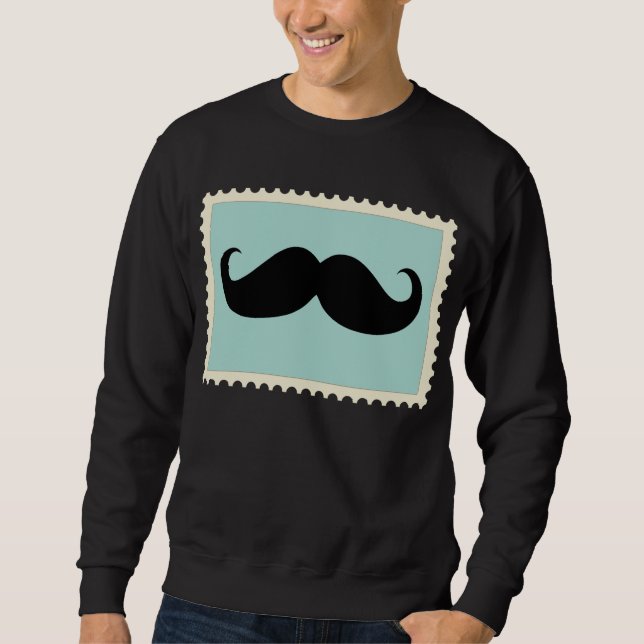 Rolig svart mustasch 2 sweatshirt (Framsida)