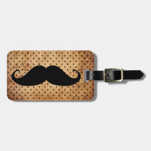 Rolig svart mustasch bagagebricka
