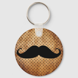 Rolig svart mustasch nyckelring