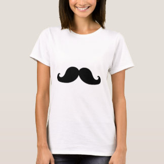 Rolig svart mustaschhumor t shirt