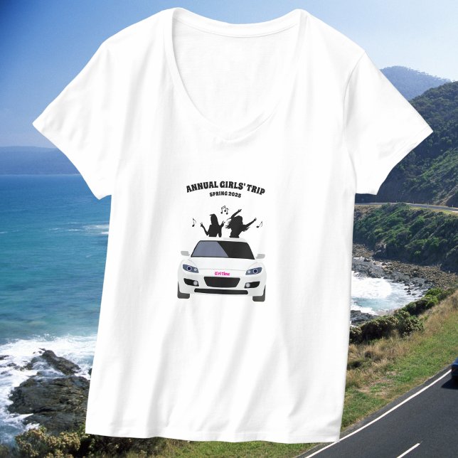 Rolig svart och vit t-shirt för tjejresan (Cute annual girls trip T-Shirt Black and White)