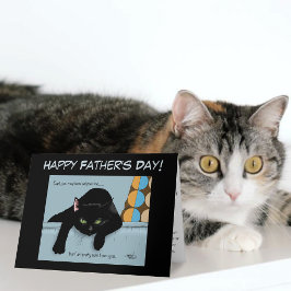 Rolig Svart Söt Bästa Kattpappa Fars Dag Kort