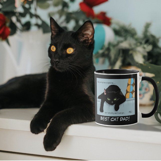 Rolig Svart Söt Bästa Kattpappa Fars Dag Mugg (Skapare uppladdad)