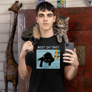 Rolig Svart Söt Bästa Kattpappa Fars dag T Shirt