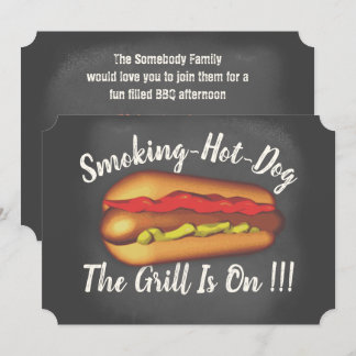 Rolig svart tavlaHotdogBBQ Inbjudningar