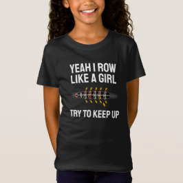 Rolig Svart Tjej Roddare Rodd Crew Lag Tjej's T Shirt