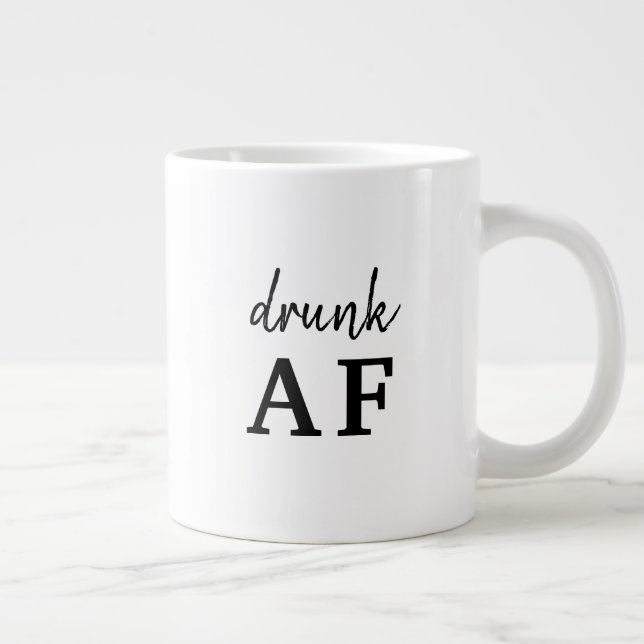 Rolig svart typografi Berusad AF Jumbo Mugg (Höger)