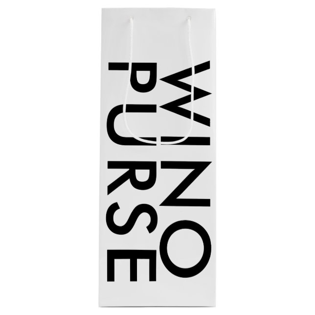 Rolig svart-vit handväska för vinälskare (Framsidan)