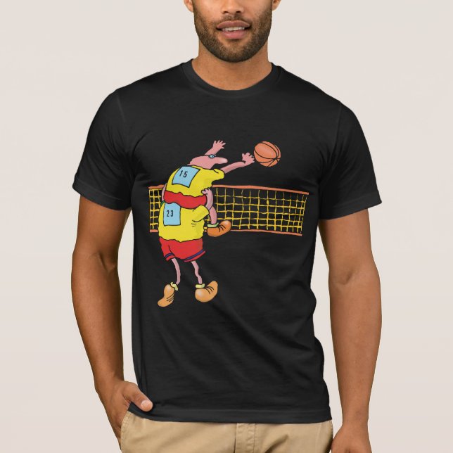Rolig svart volleybollmanar t shirt (Framsida)
