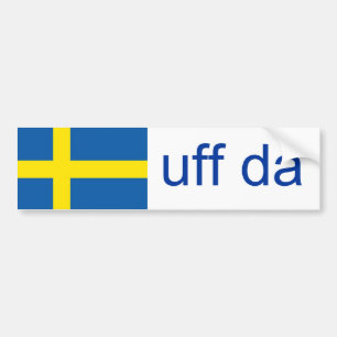 Rolig svensk för Uff Da sverige Bildekal