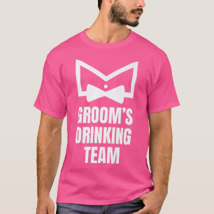Rolig Sventilt Bröllop Brudgum Drinkande Team Bröl T Shirt