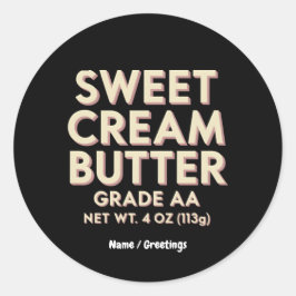 Rolig Sweet Cream Smör Gåva Perfekt Unik Runt Klistermärke