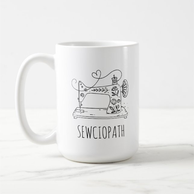 Rolig syddnad, Quilter Present, Syddälskare, Syddm Kaffemugg (Vänster)