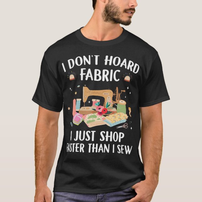 Rolig symaskin Quilting Älskare Quiltad tyg T Shirt (Framsida)