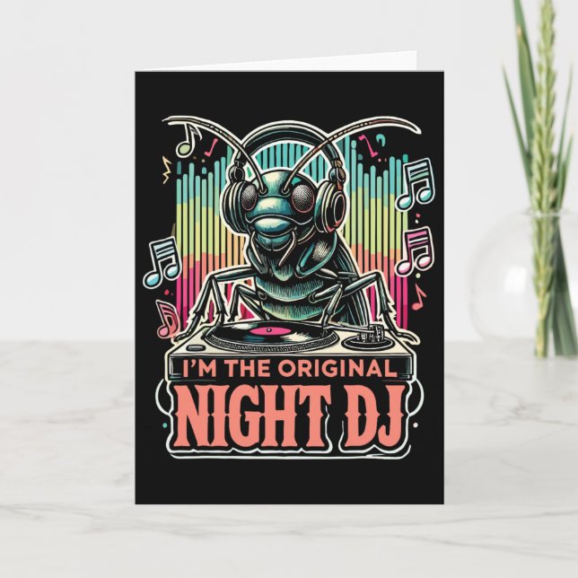 Rolig Syrsa Jag Är Original Night Dj  Kort (Framsida)