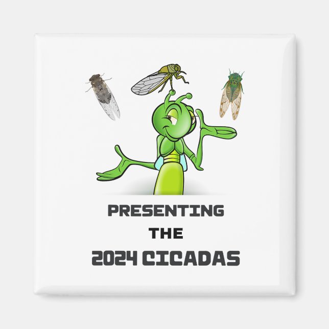 Rolig syrsa presenterar cikador insekter Inva Magnet (Framsidan)