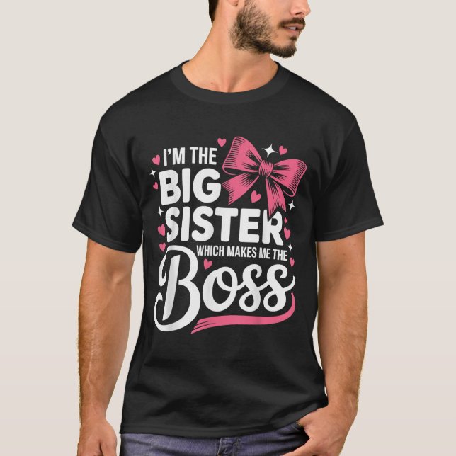 Rolig syskon jag är den stora systern som gör mig  t shirt (Framsida)