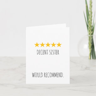 Rolig syster födelsedagskort (5-stjärnig recension kort