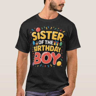 Rolig syster till födelsedagspojken familjematchan t shirt
