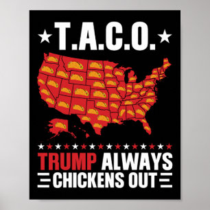 Rolig T.a.c.o Trump Backar Alltid Ut Taco Usa M Poster