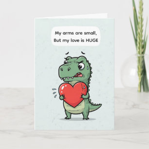Rolig T-Rex Alla Hjärtans Dag – Jag älskar dig så  Helgkort