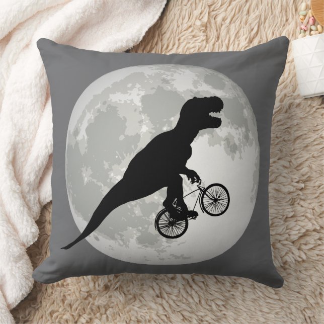 Rolig T-Rex cyklar på cykel Kudde (Filt)