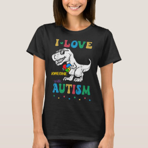 Rolig T.rex Dino Dinosaur Jag älskar någon med aut T Shirt