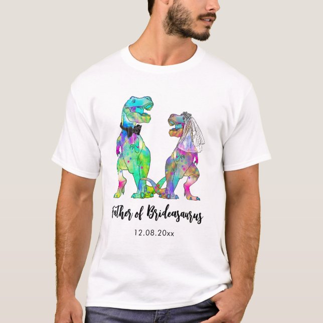 Rolig T-Rex Dinosaur Far till Brudenasaurus  T Shirt (Framsida)